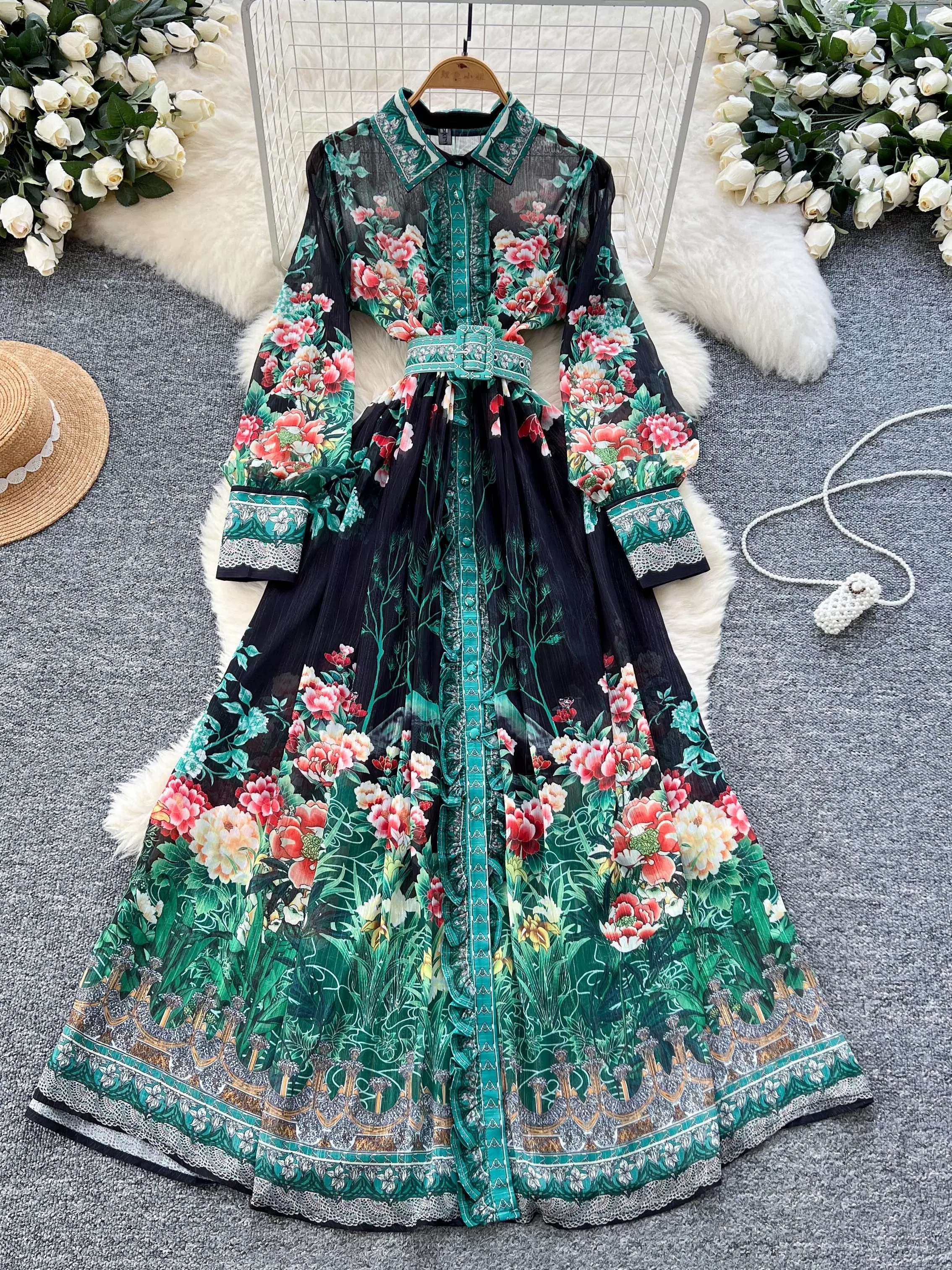 Never too jolly print dress ED193 images